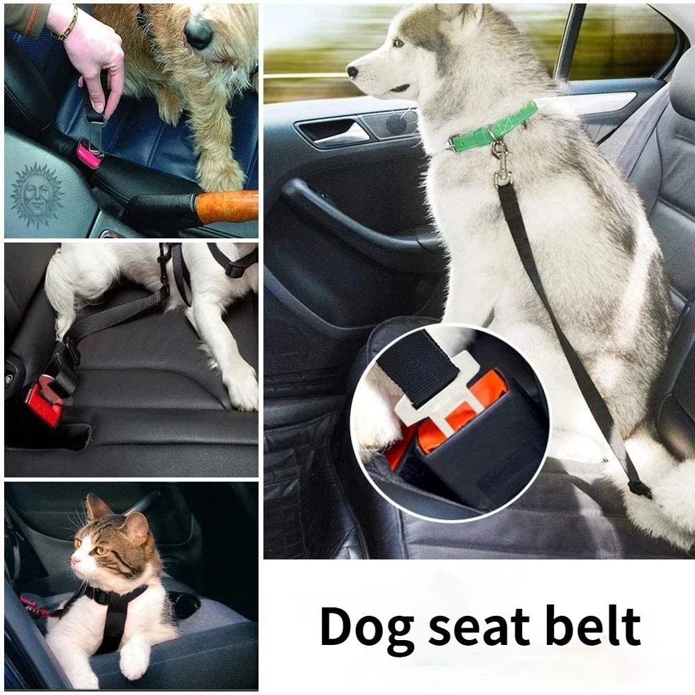 Adjustable Dog Car Seat Safety Belt - Harness Buckle Connector for Travel