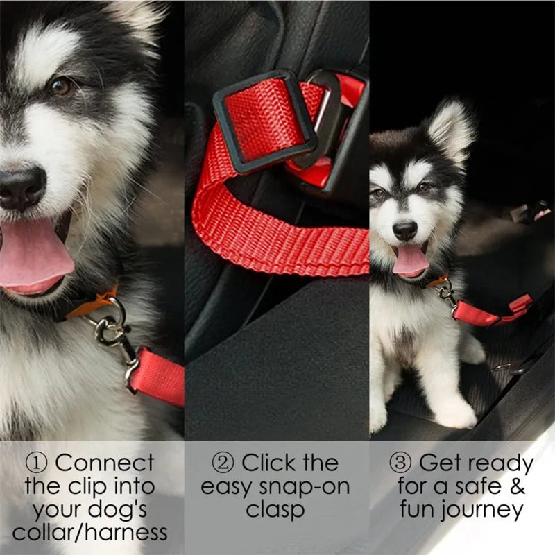 Pet Car Seat Belt Safety Lead - Adjustable Travel Harness for Dogs and Cats