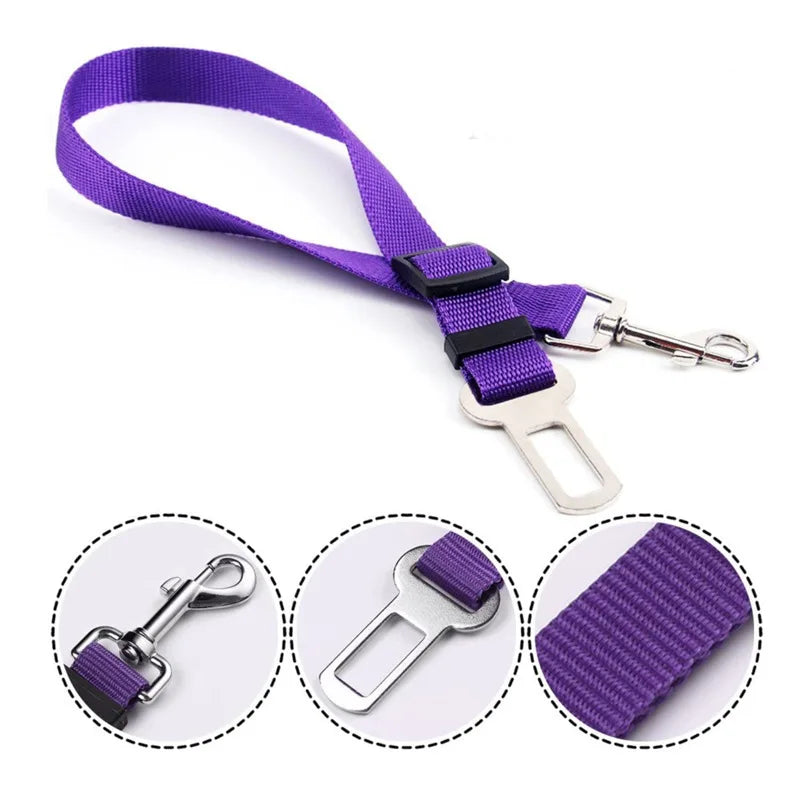 Pet Car Seat Belt Safety Lead - Adjustable Travel Harness for Dogs and Cats