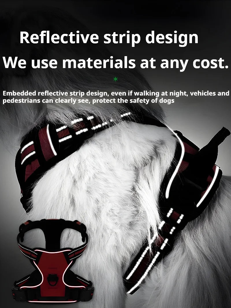 Reflective Adjustable Dog Harness - Breathable Vest for Small, Medium, and Large Dogs