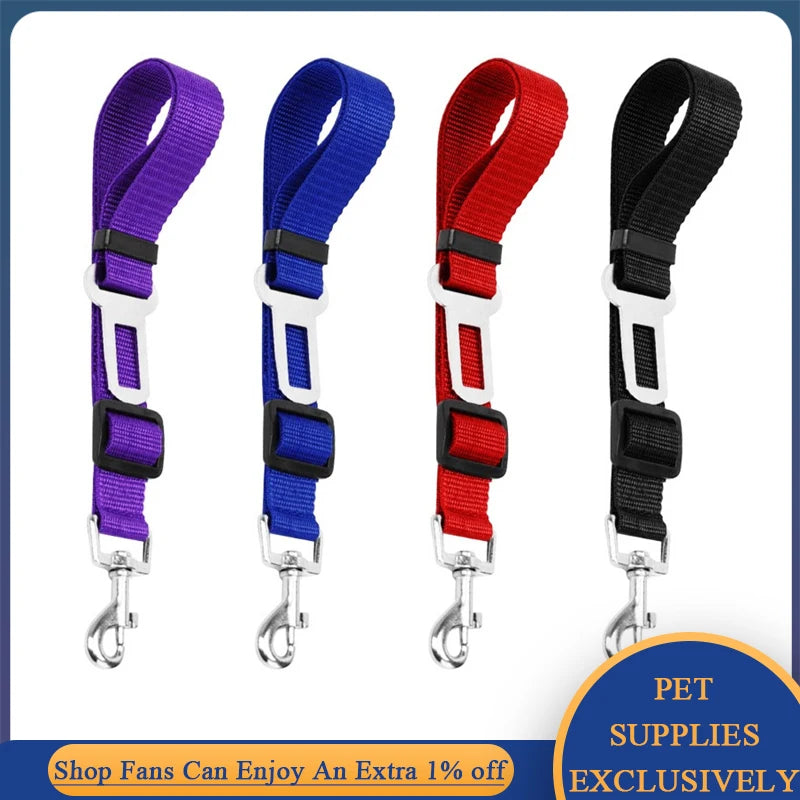 Pet Car Seat Belt Safety Lead - Adjustable Travel Harness for Dogs and Cats