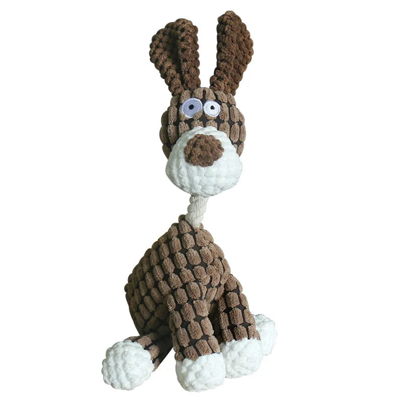 Fun Pet Toy Donkey Shape Corduroy Chew Toy for Dogs