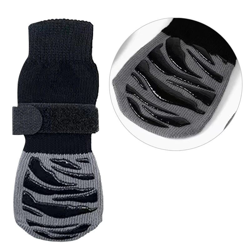 Anti-Slip Dog Socks with Straps - Paw Protector for Hardwood Floors (4pcs Set)