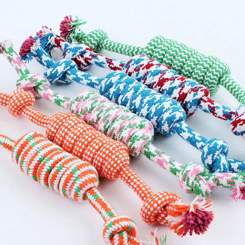 Dog Chewing Toys Puppy Colorful Cotton Knot Toy