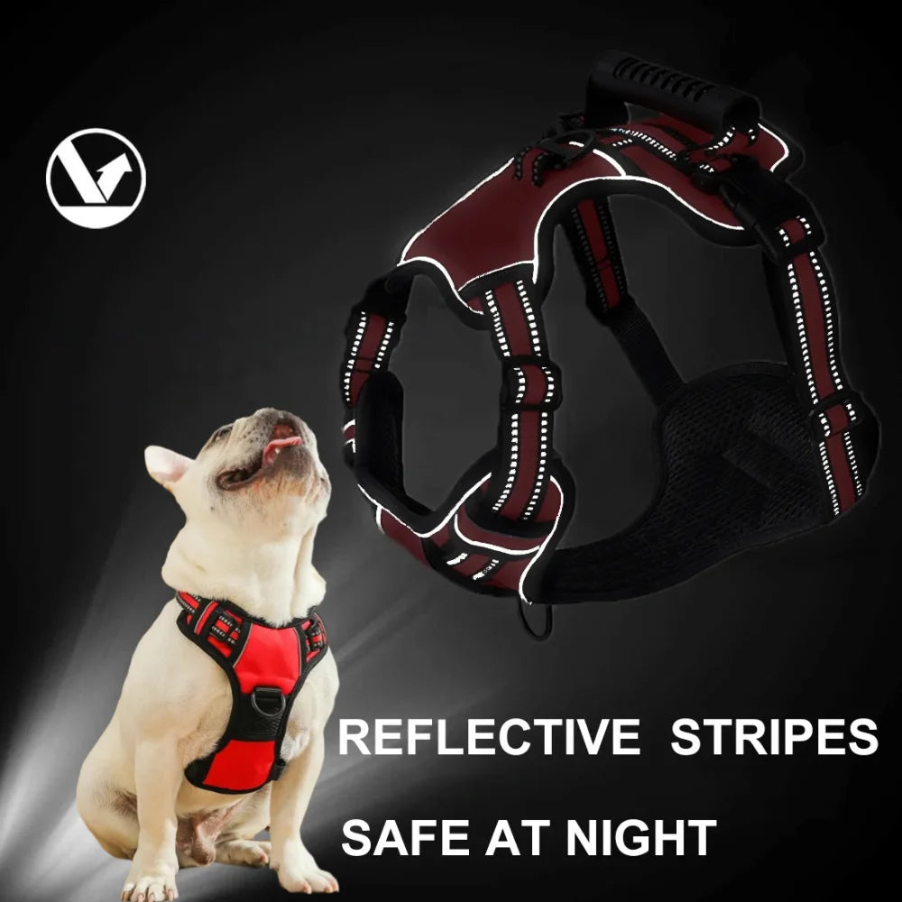 Reflective Adjustable Dog Harness - Breathable Vest for Small, Medium, and Large Dogs